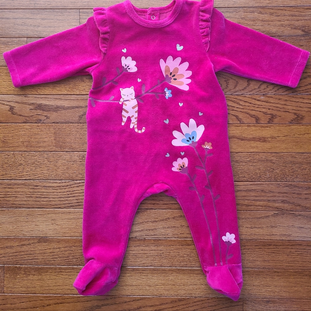 Nwot Catimini Velour Baby Footies